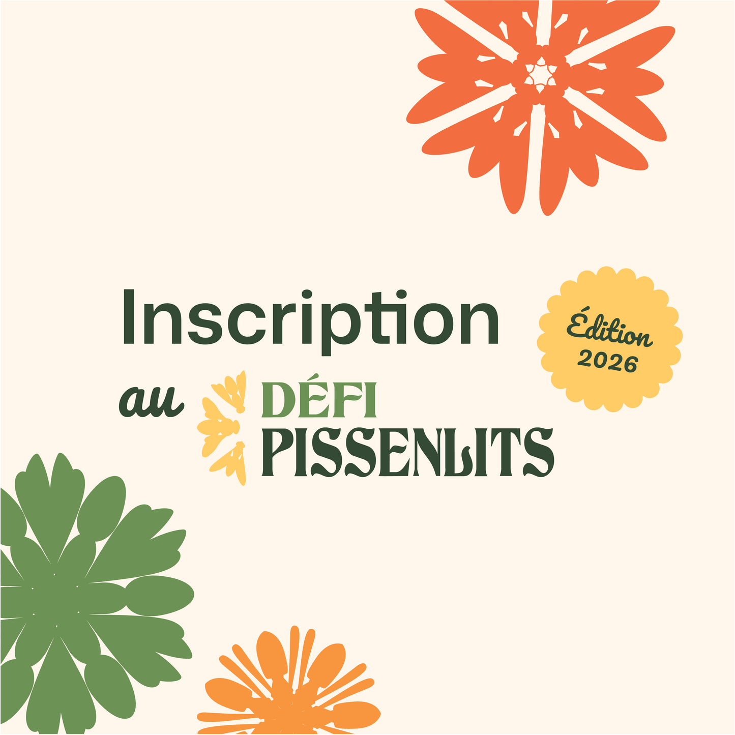 Achat de votre inscription corporative au Défi Pissenlits 2026